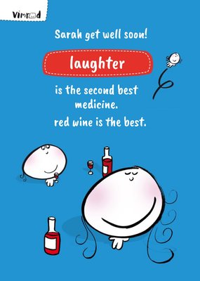 Laughter And Red Wine Personalised Get Well Soon Card