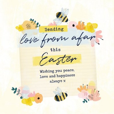 Bees Knees Floral Bees Easter Eggs Sending Love From Afar This Easter Card