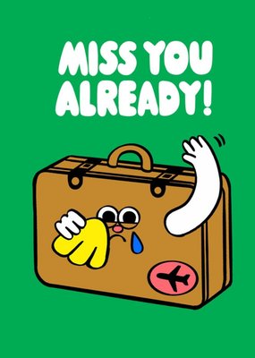 Jacky Sheridan Illustrated Miss You Already Bon Voyage Card