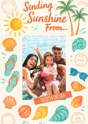 Sending Sunshine From Our Holiday Personalised Photo Upload Postcard