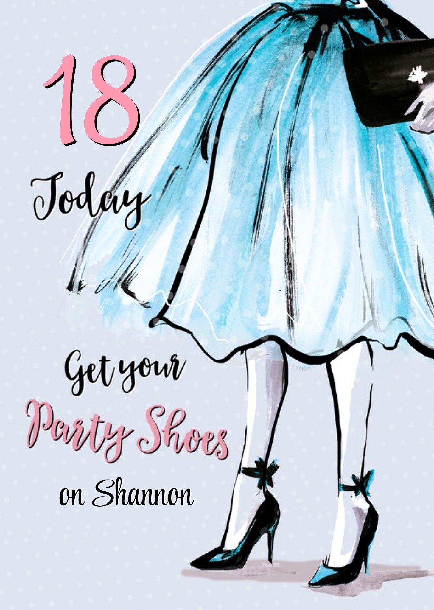 Moonpig Fashion Illustration Birthday Card Get Your Party Shoes On