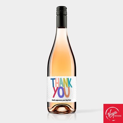 Virgin Wines Personalised Thank you Rose Wine 75cl