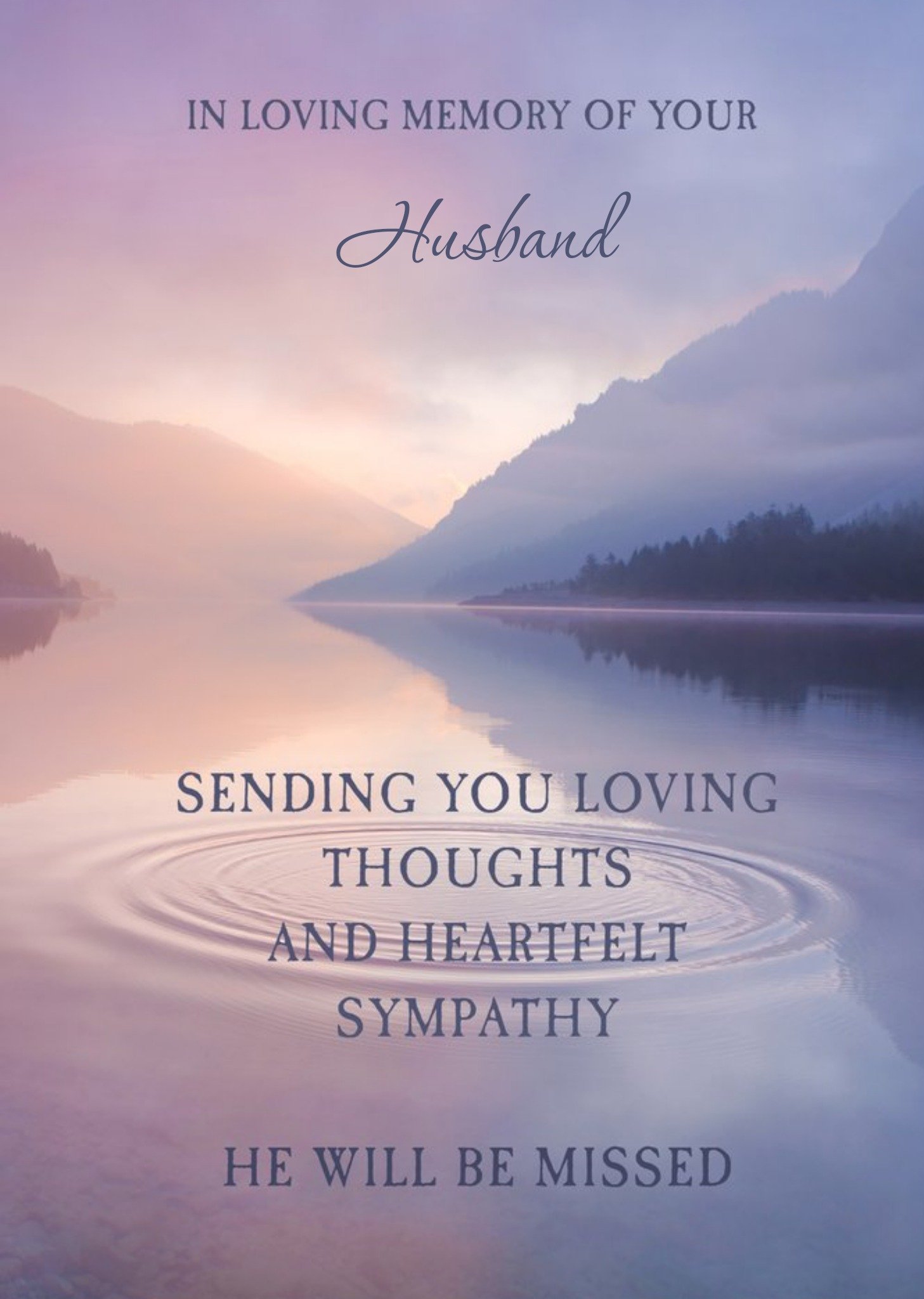 Moonpig Personalised In Loving Memory Of Your Husband Sending You Loving Thoughts Card