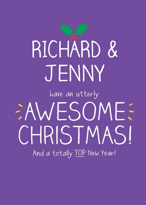 An Utterly Awesome Christmas Personalised Merry Christmas Card