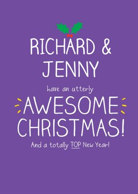 An Utterly Awesome Christmas Personalised Merry Christmas Card