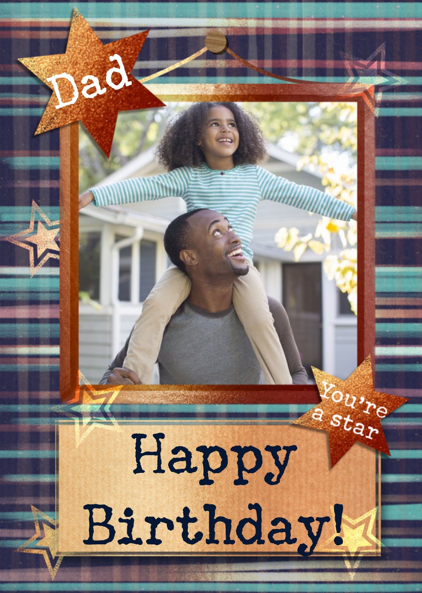 Moonpig Dad You're A Star Photo Upload Birthday Card