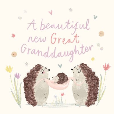 A Beautiful Great Granddaughter New Baby Card