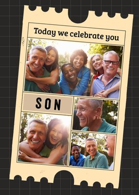 Today We Celebrate You Son Photo Upload Birthday Card