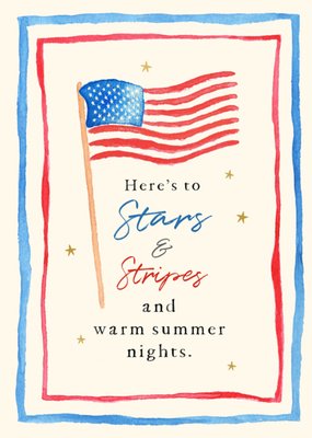 Stars And Stripes And Warm Summer Nights Memorial Day Card