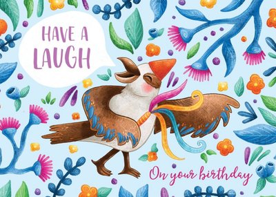 Stray Leaves Fun Illustrated Kookaburra Birthday Card