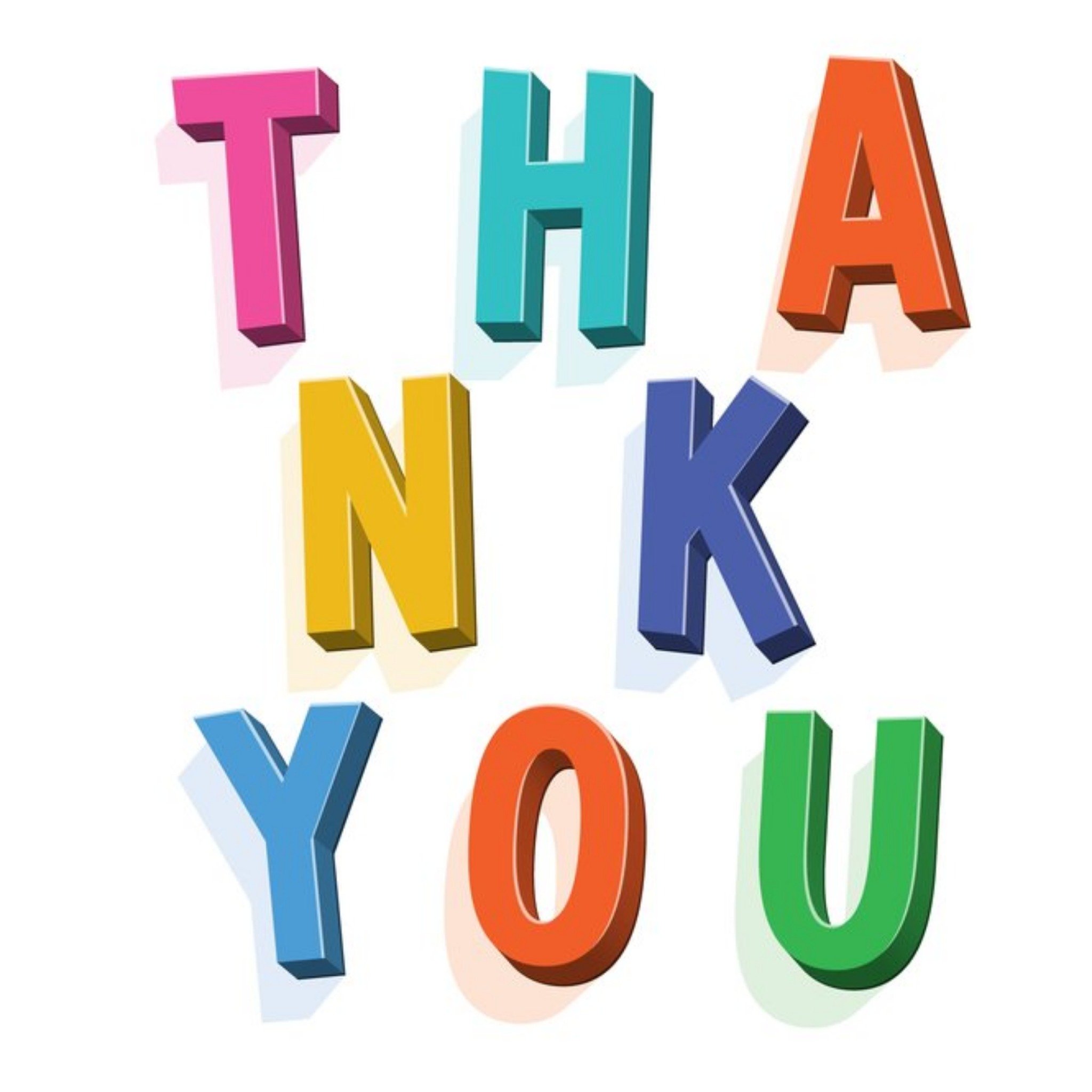 Moonpig Typographic Lettering Thank You Card