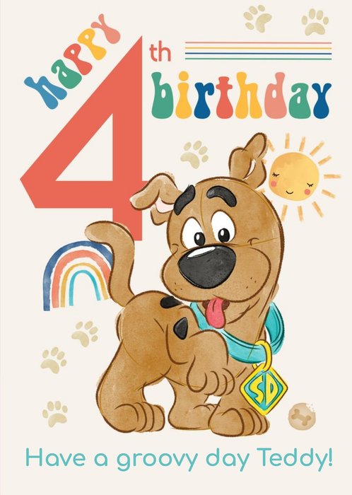 Scooby Doo Happy 4th Birthday Card