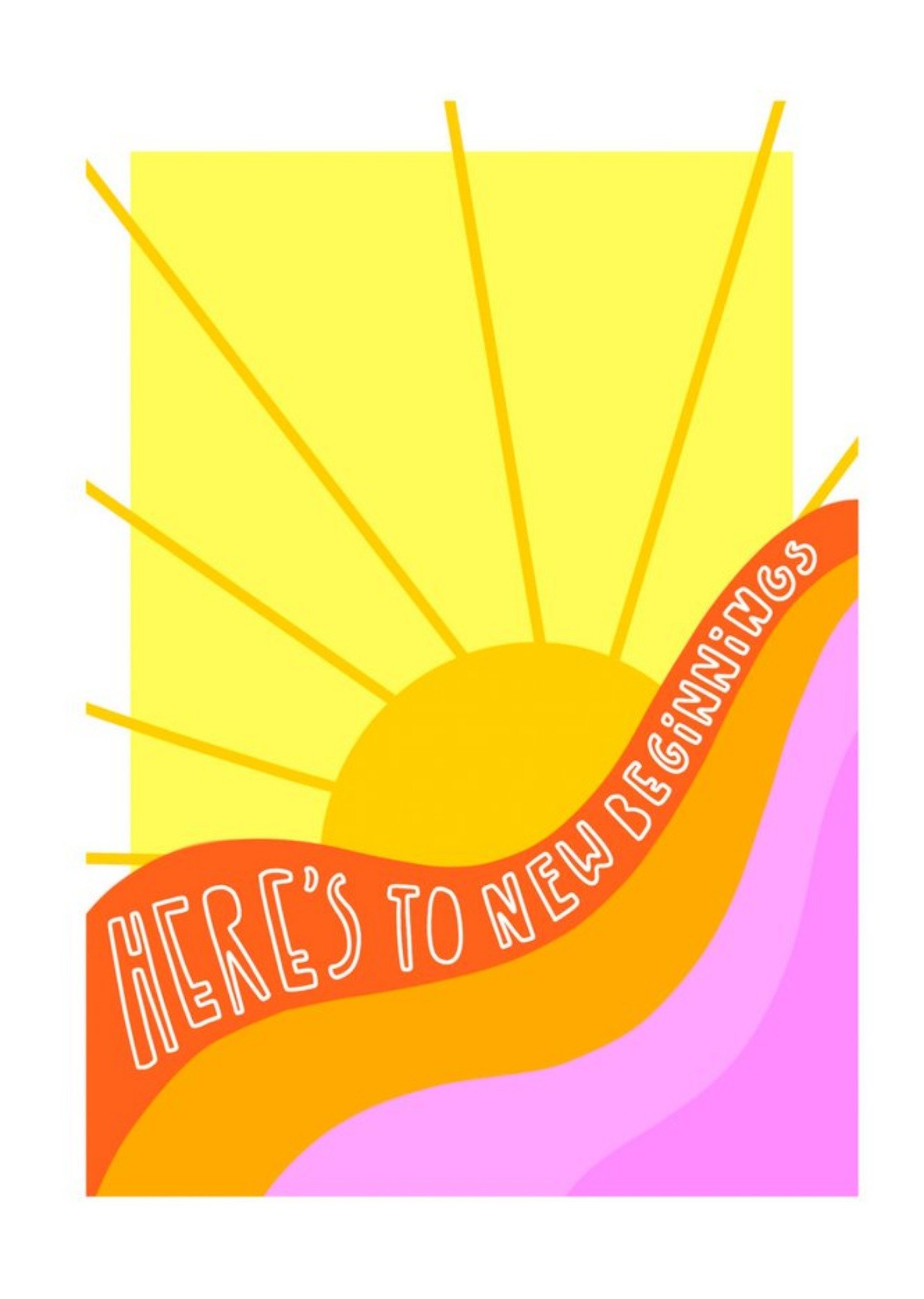 Moonpig Illustrated Sunrise Swirl New Beginnings Birthday Card