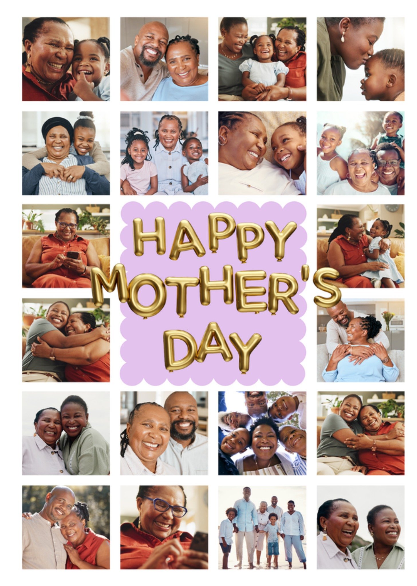Moonpig Gold Balloon Lettering Photo Upload Mother's Day Card