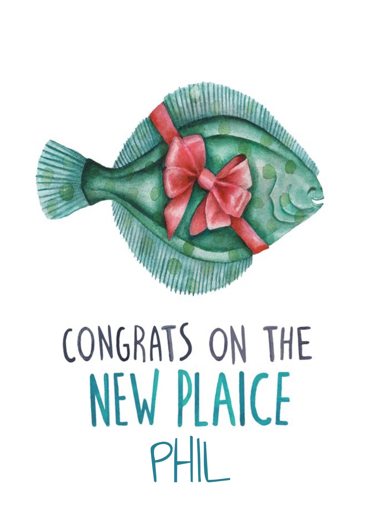 Moonpig Funny Pun Fish Illustration New Home Card