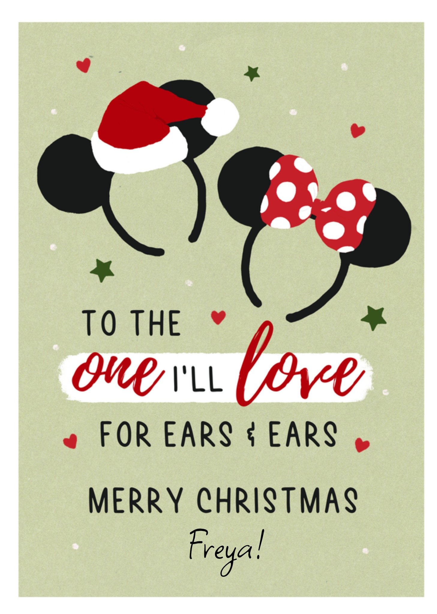 Disney Mickey Mouse To The One I Love Christmas Card