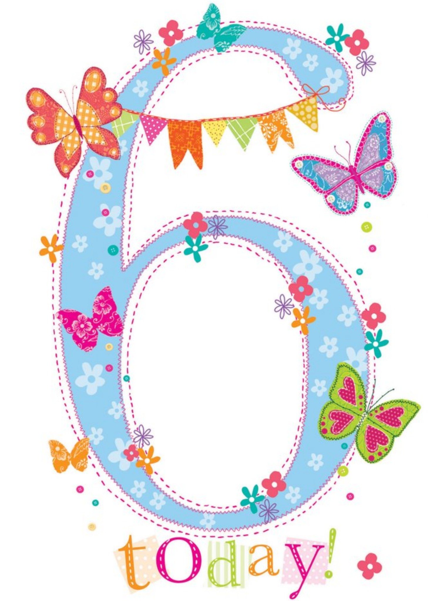 Moonpig 6 Today Butterfly Birthday Card