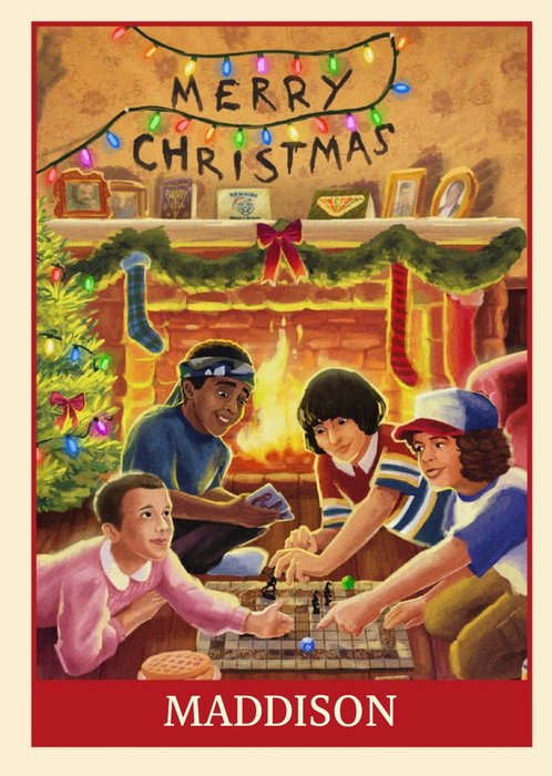 Stranger Things Merry Christmas Fairy Lights Card