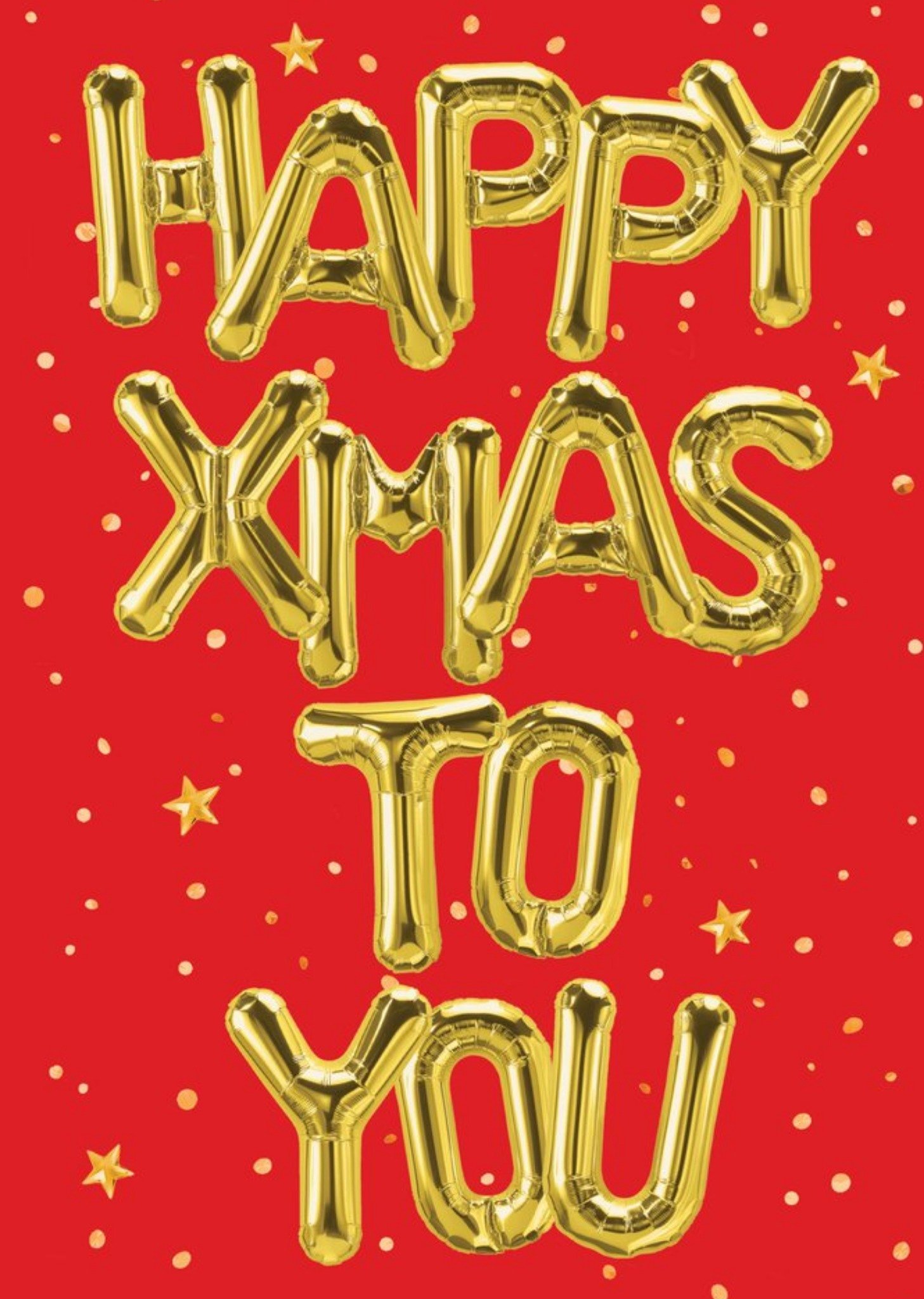 Moonpig Gold Letter Balloons Happy Xmas To You Christmas Card