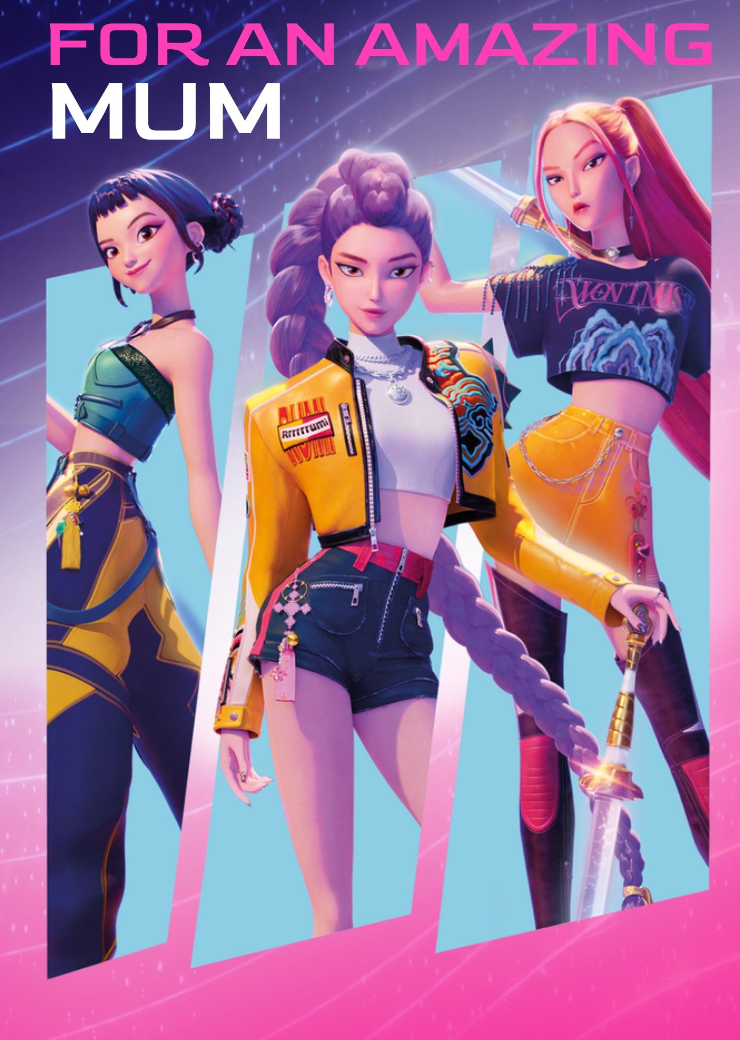 Netflix Kpop Demon Hunters For An Amazing Mum Mother's Day Card