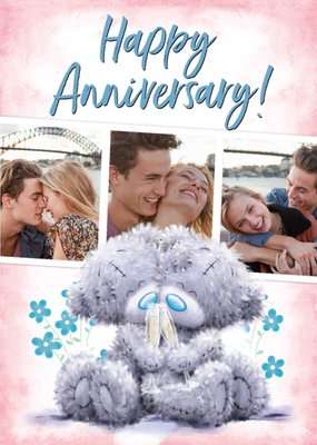 Tatty Teddy Toasting Photo Upload Anniversary Card