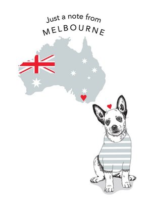 Dotty Dog Art Illustrated Animal Just To Say Australia Map Dogs Card