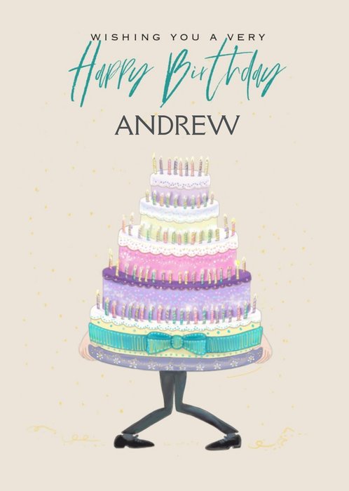 Illustrated Huge Birthday Cake Card