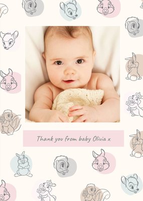 Disney Thumper Bambi Thank You From The Baby Photo Upload Card