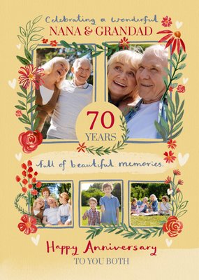 Nana & Grandad Photo Upload Anniversary Card