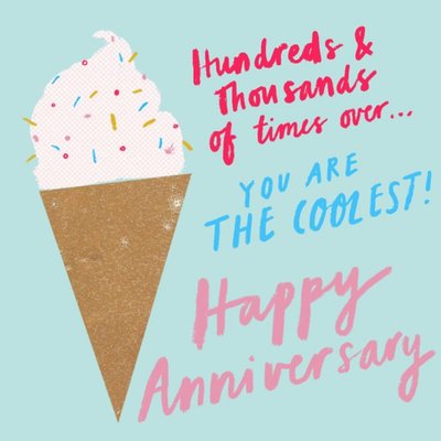 Katy Welsh Illustrated Ice Cream Anniversary Card