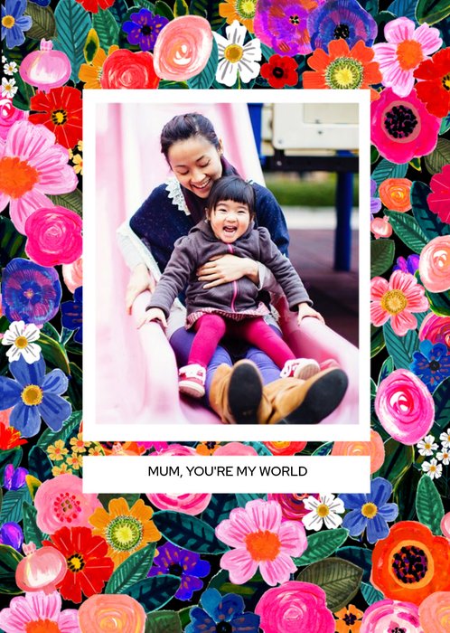 Mother's Day Card - Floral Photo Upload Card