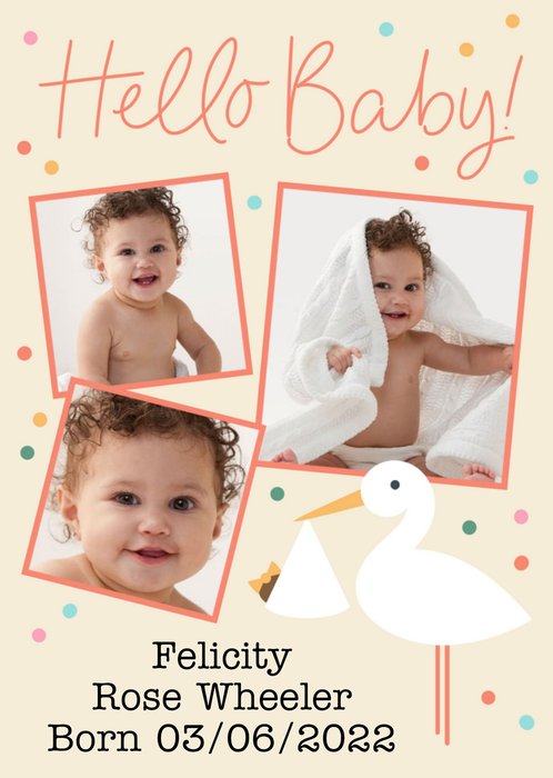 Scatterbrain Hello Baby Card