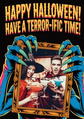 Have A Terror-ific Time Photo Upload Halloween Card