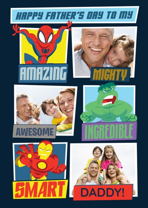 Marvel Comics Superheroes Photo Upload Father's Day Card