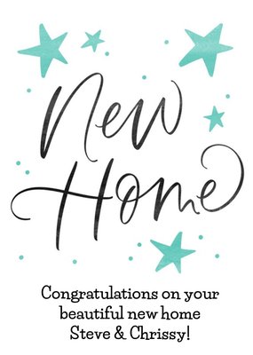 Allure Julia Broughton Calligraphy Stars New Home Congrats Card