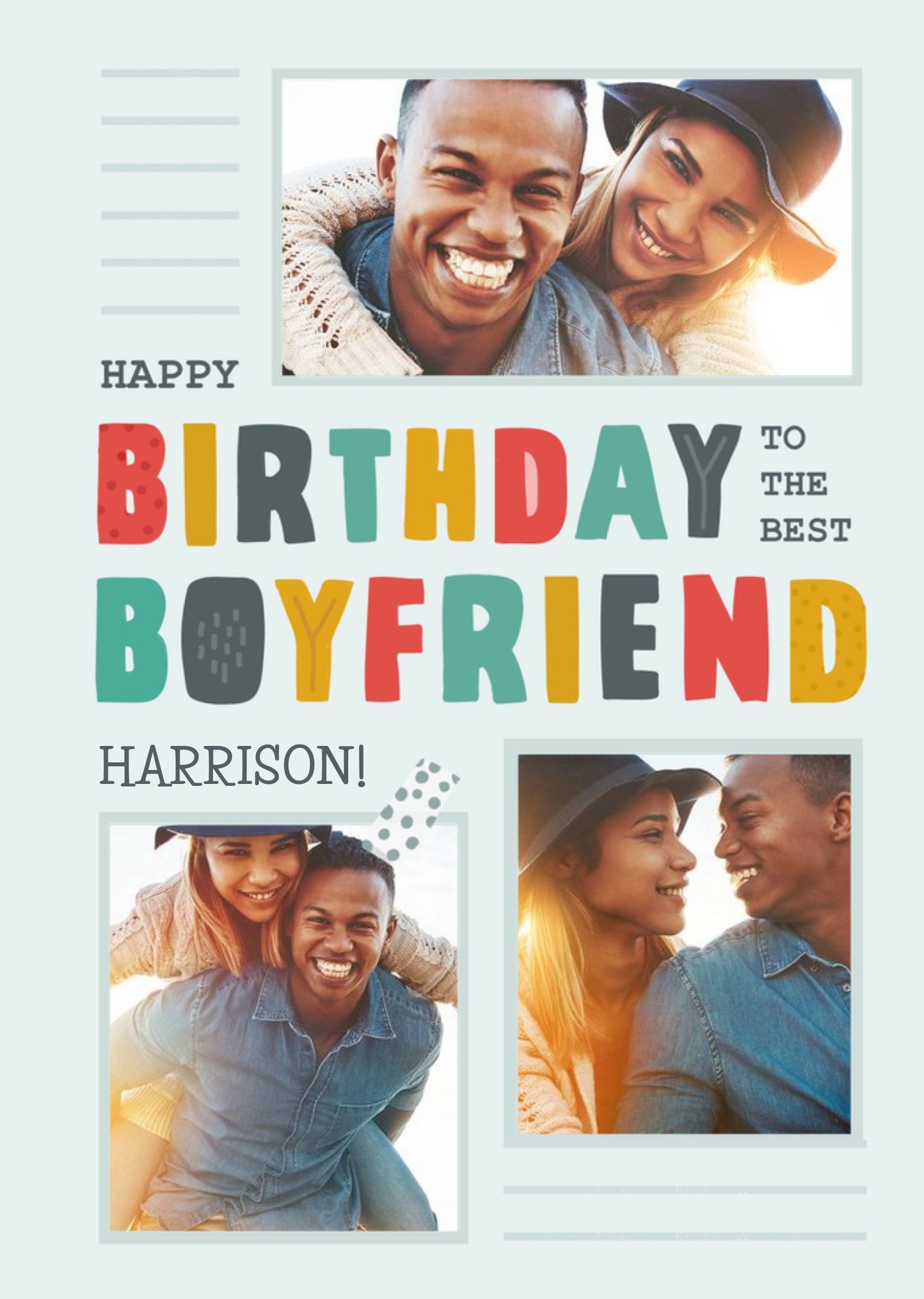 Moonpig Happy Birthday To The Best Boyfriend Photo Upload Birthday Card