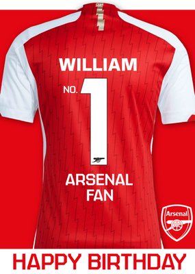 Arsenal Football Club No.1 Arsenal Fan Football Jersey Happy Birthday Card