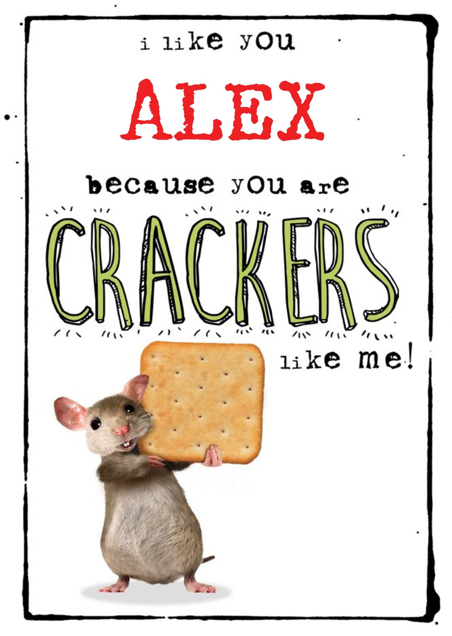 Moonpig You Are Crackers Like Me Personalised Name Card