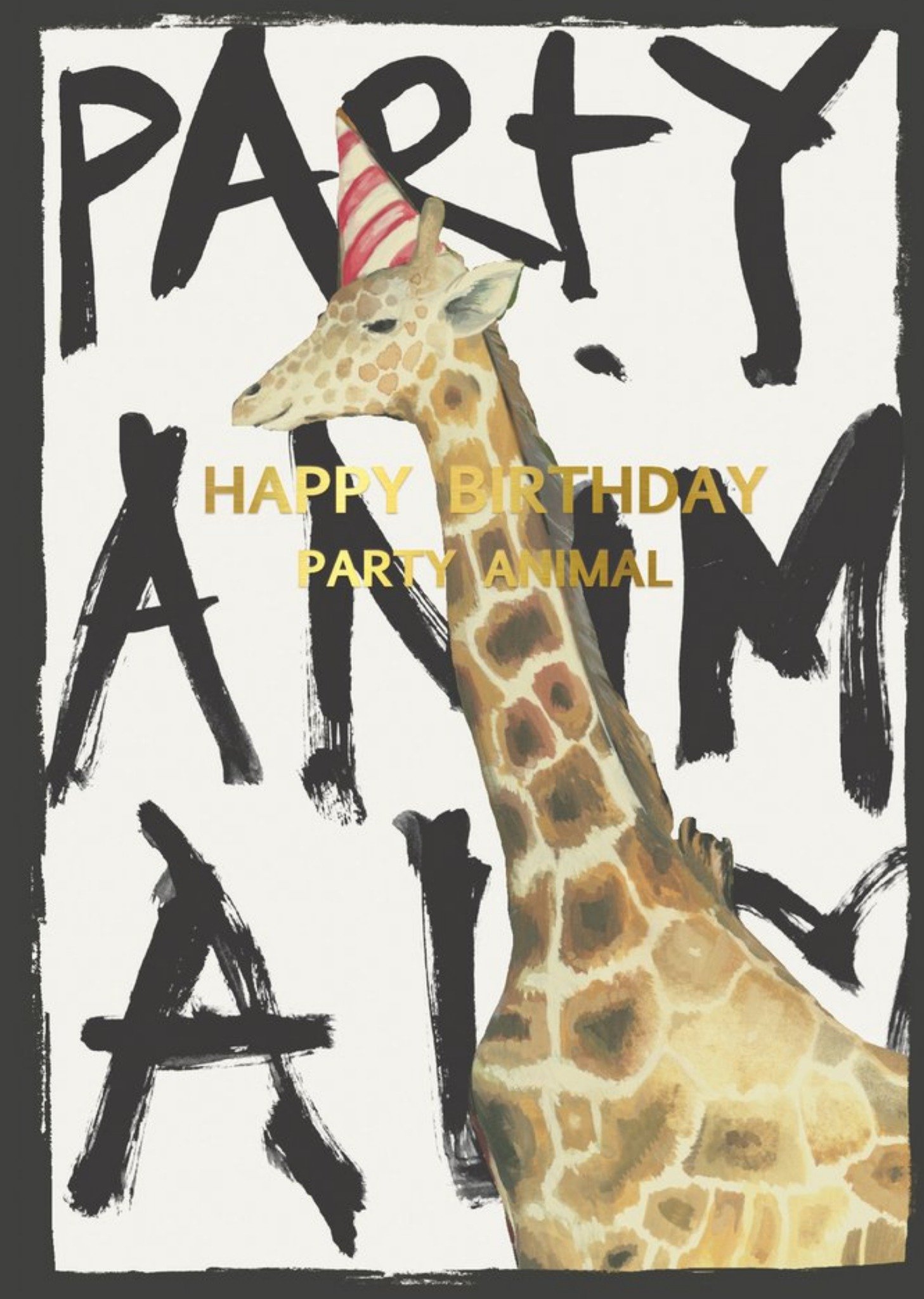 Sooshichacha Illustrated Giraffe Happy Birthday Party Animal Card