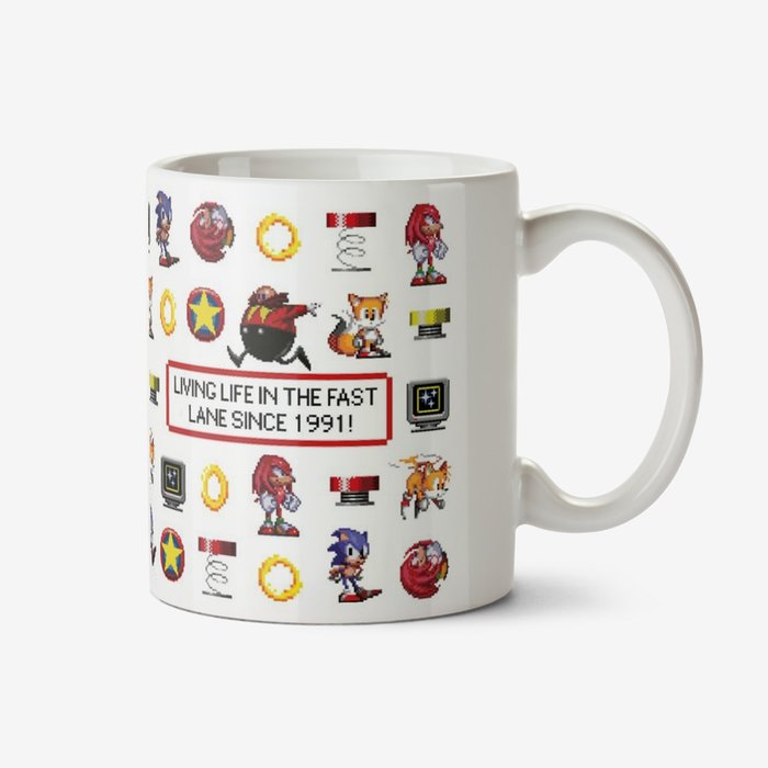 Sega Sonic Pixel Art Living Life In The Fast Lane Mug