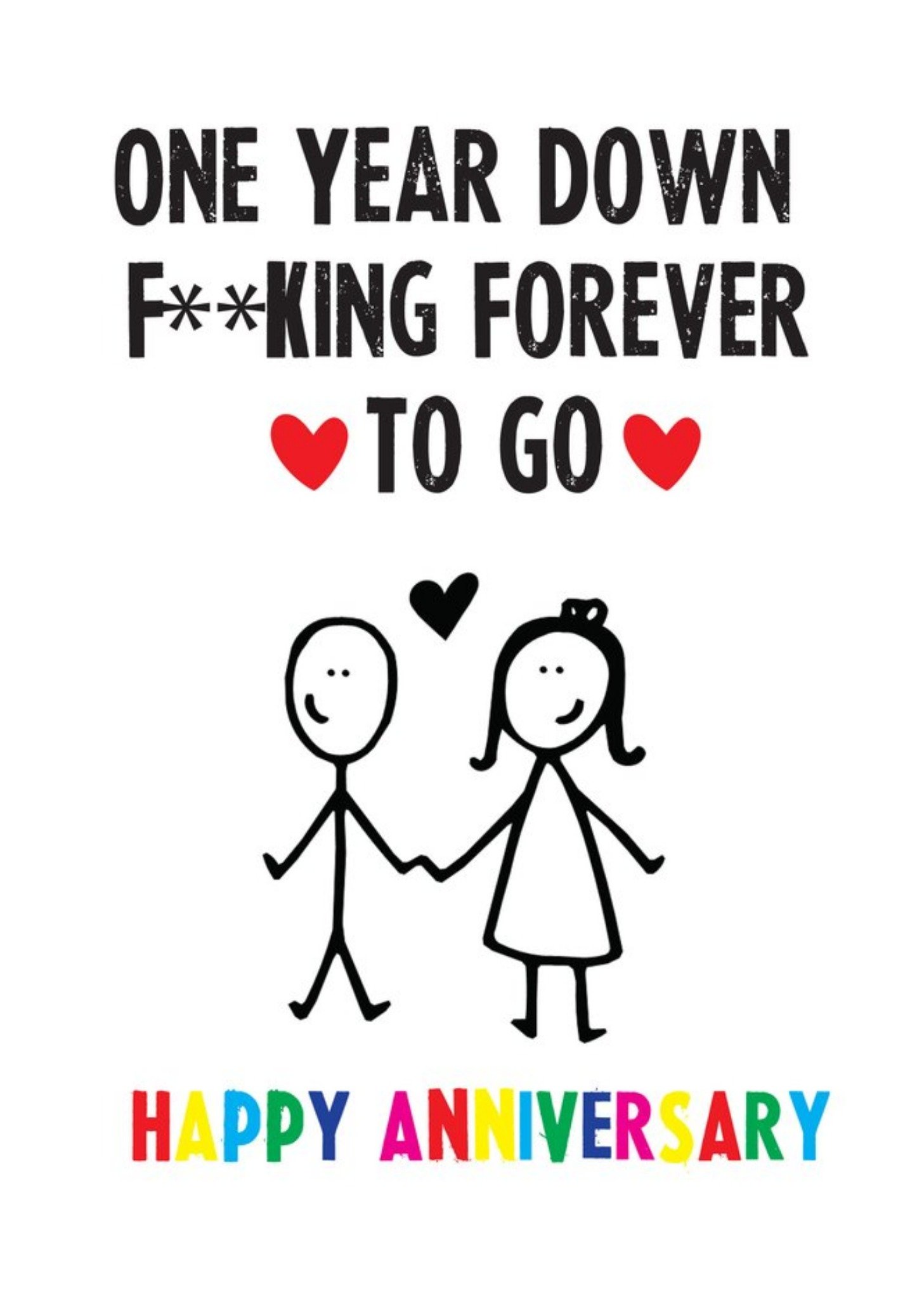 Moonpig Funny Cheeky Chops One Year Down Forever To Go Card