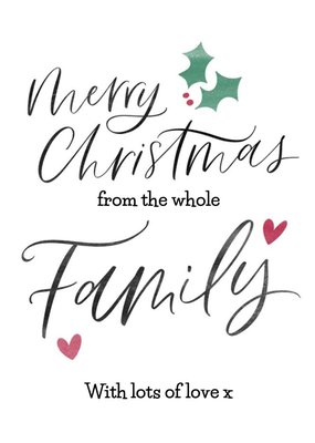 Modern Typographic Christmas Card From The Whole Family