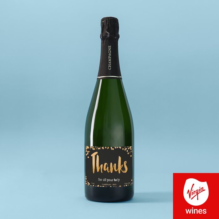 Personalised Thank You Champagne 75cl