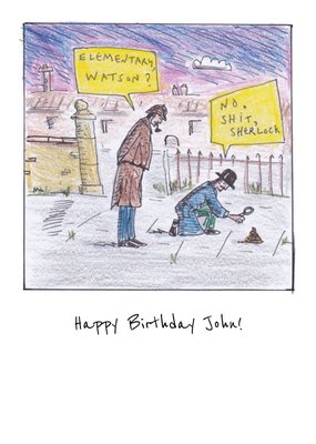 Cartoon Sherlock Personalised Birthday Card