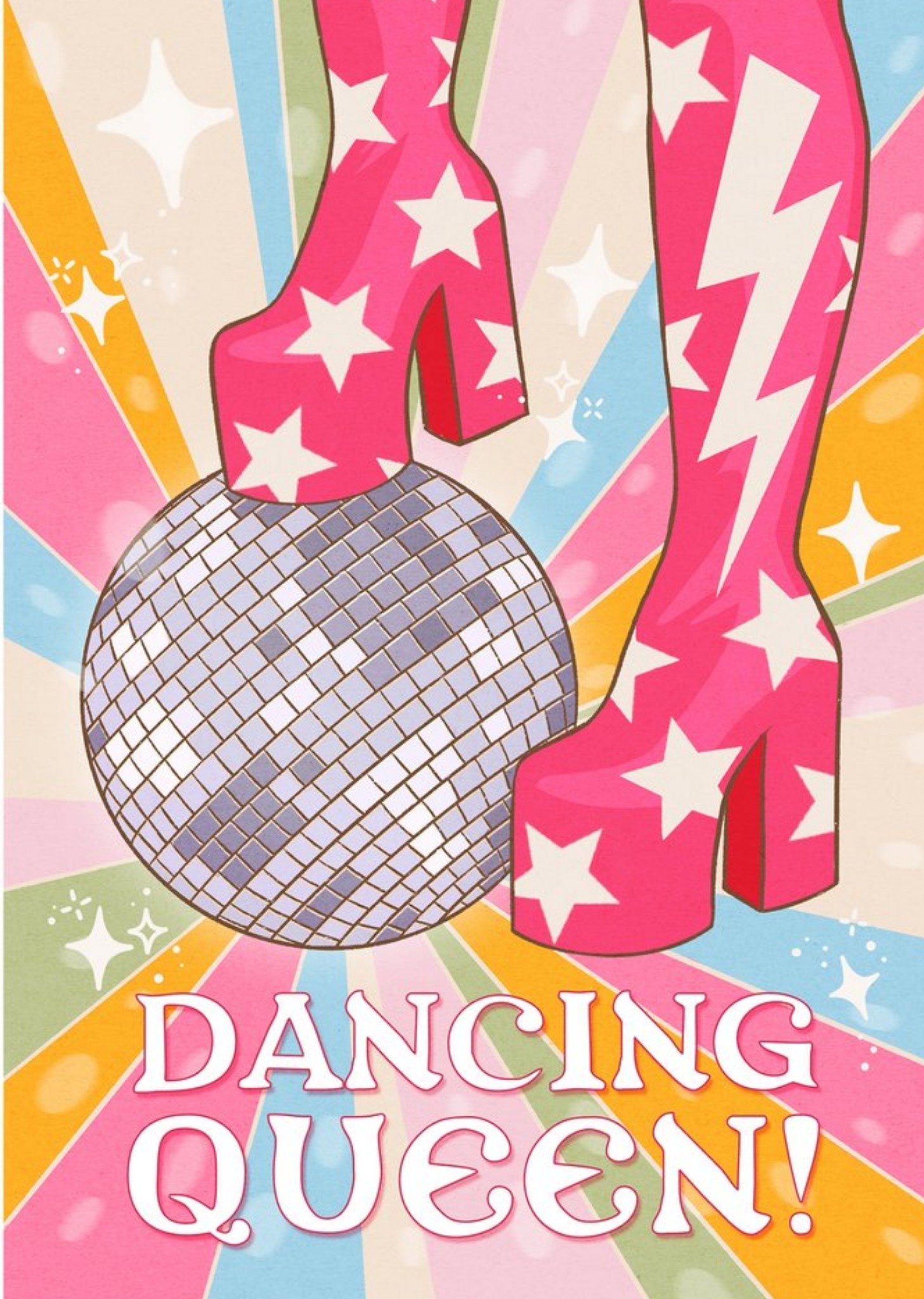 Moonpig Dancing Queen Disco Ball Card
