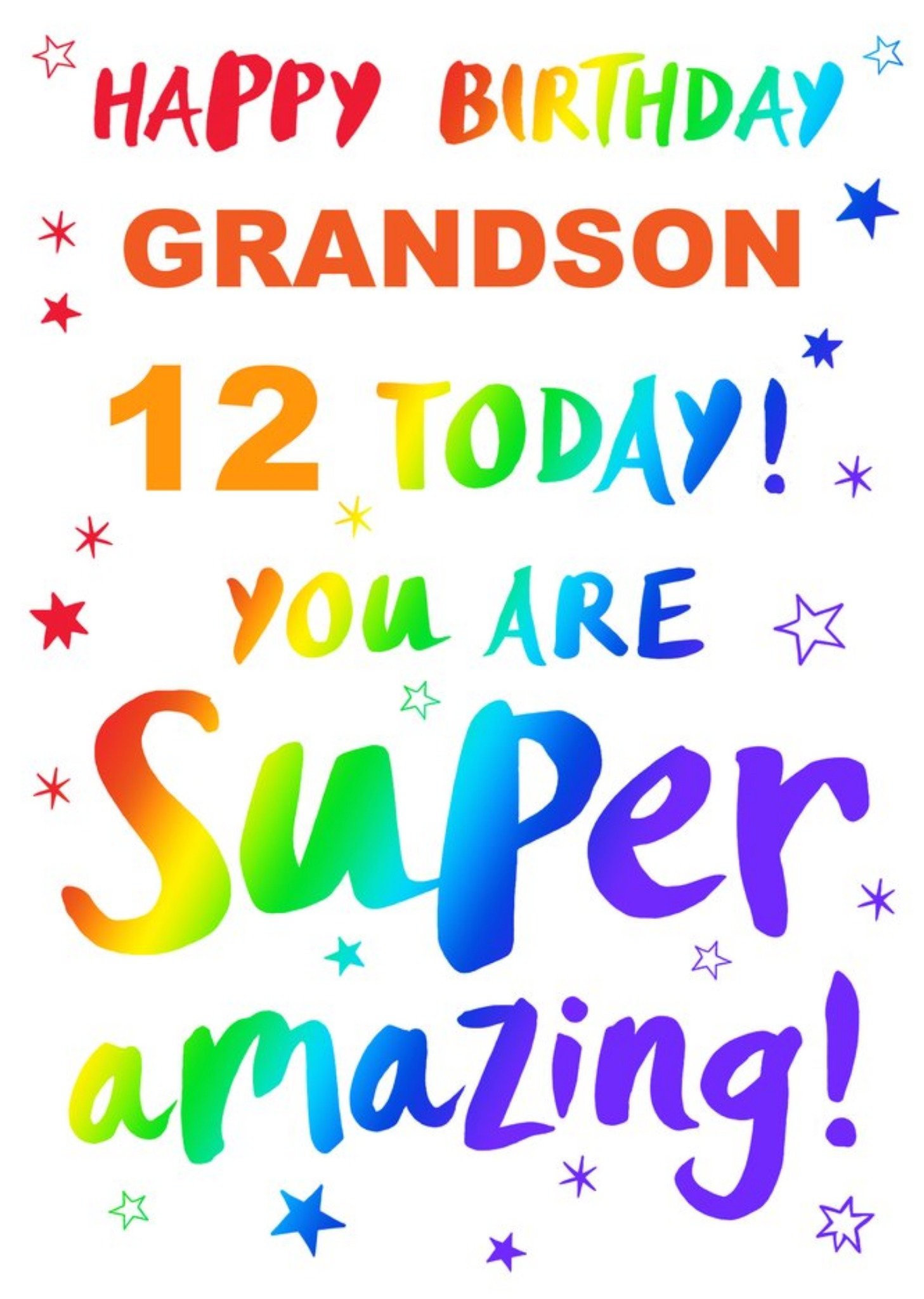 Moonpig Happy Birthday Grandson 12 Today You Are Super Amazing Card