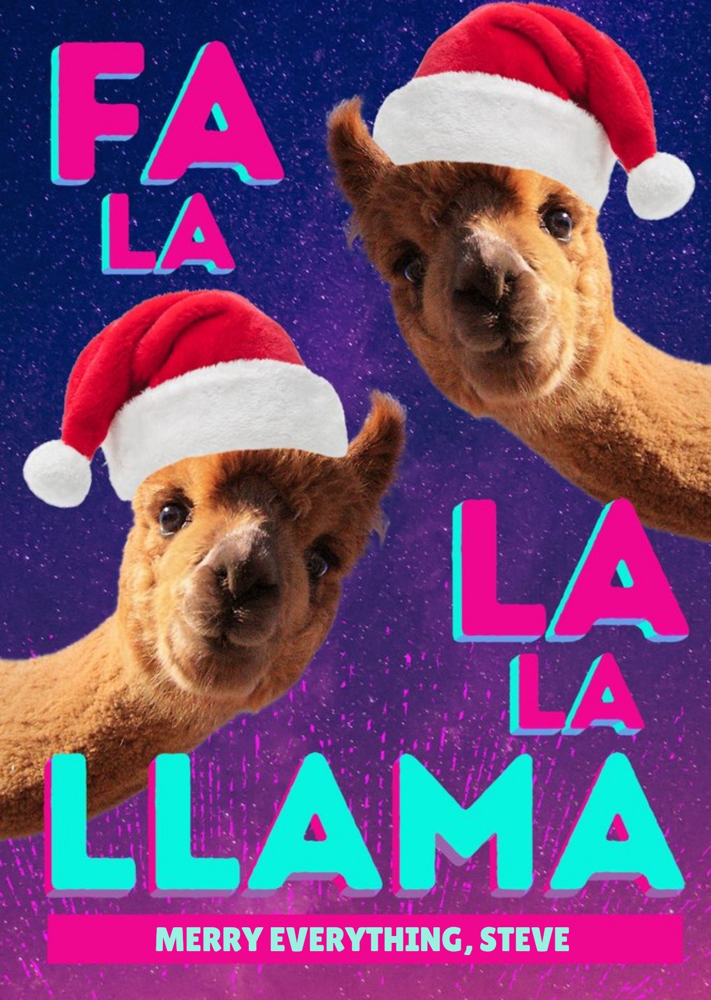 Moonpig Funny Fa La La La Llama Merry Everything Christmas Card