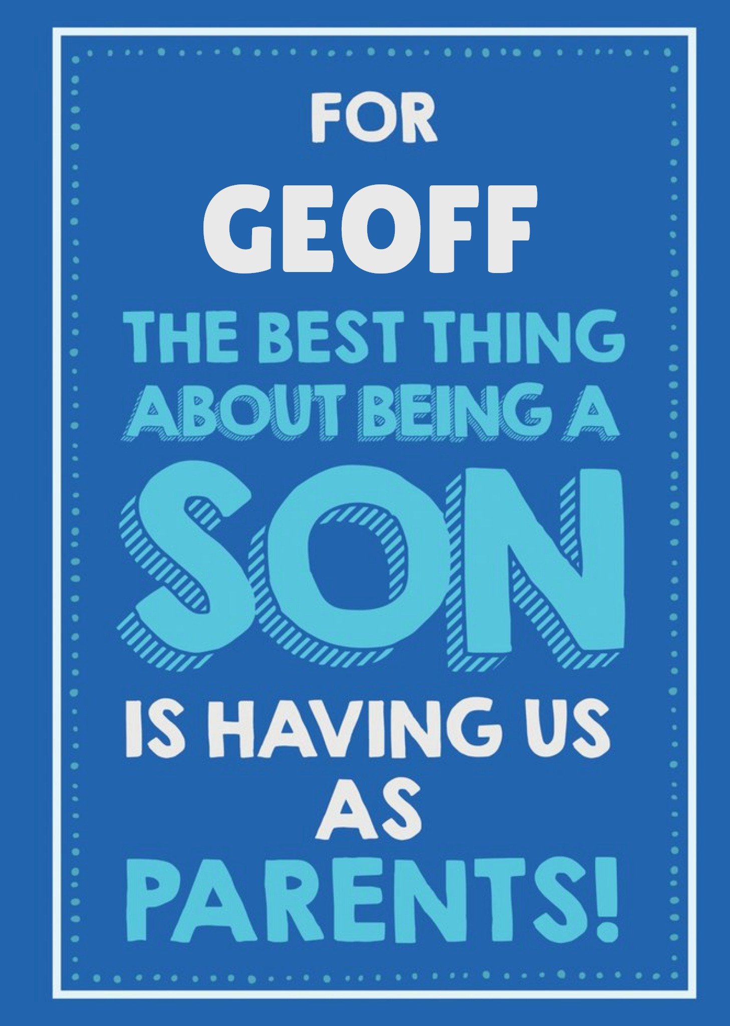 Moonpig Jam And Toast Typographic Funny Humour Son Birthday Card