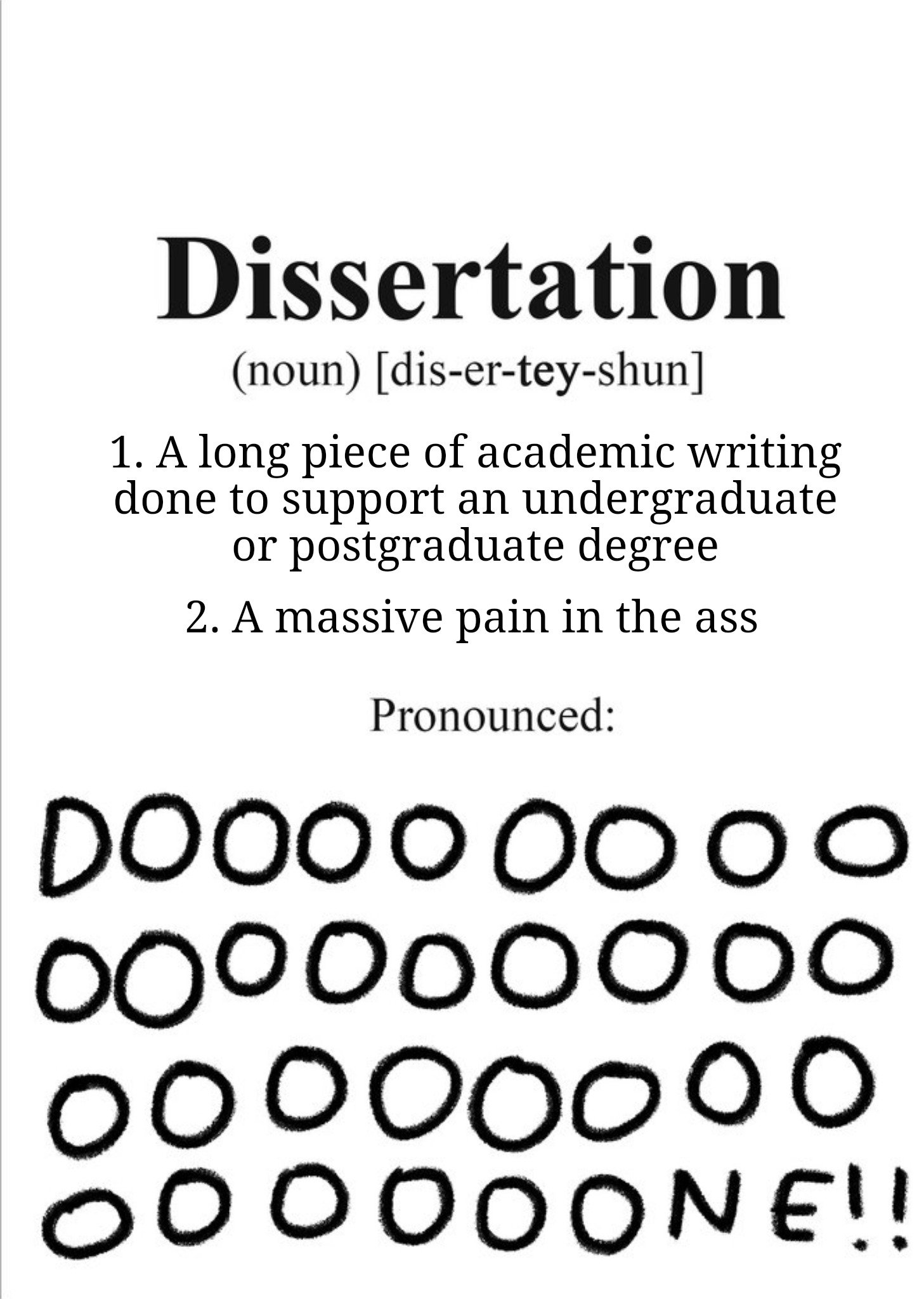 Moonpig Funny Dissertation Dictionary Definition Card