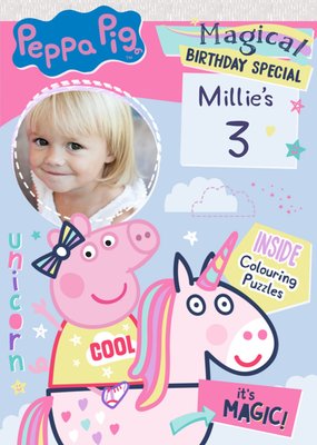 Peppa Pig 3Rd Photo Upload Birthday Card